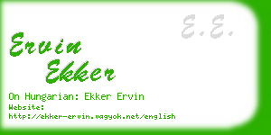 ervin ekker business card